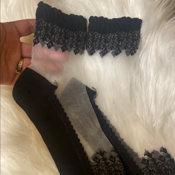 Black Lace Trim Socks - Picture 2 of 4